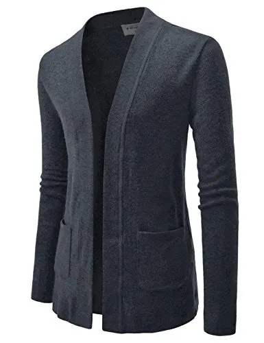 NEARKIN (NKNKCAC5) Open Front Daily Look Buttonless Knitwear Cardigan Sweaters CHARCOAL US XXXL(Tag size 3XL)