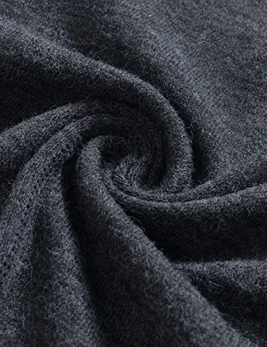 NEARKIN (NKNKCAC5) Open Front Daily Look Buttonless Knitwear Cardigan Sweaters CHARCOAL US XXXL(Tag size 3XL)