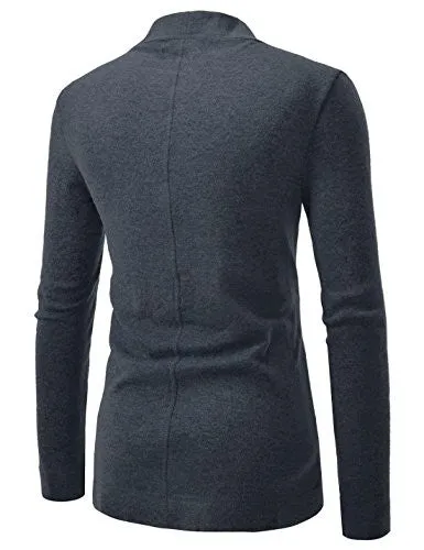 NEARKIN (NKNKCAC5) Open Front Daily Look Buttonless Knitwear Cardigan Sweaters CHARCOAL US XXXL(Tag size 3XL)