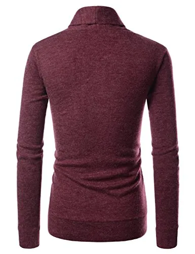 NEARKIN (NKNKCD133) Beloved Mens City Casual Shawl Collar Urbane Knitted Cardigan WINE US S(Tag size S)