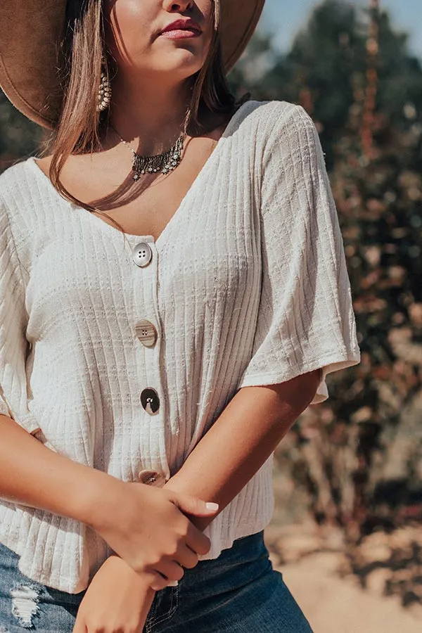 No Troubles Knit Top In Ivory