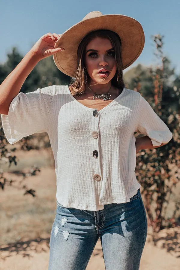 No Troubles Knit Top In Ivory
