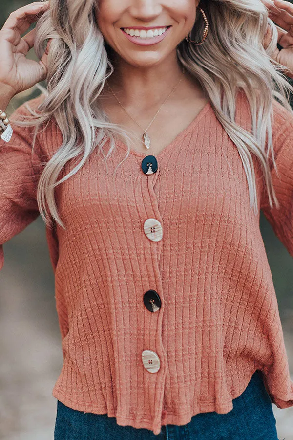 No Troubles Knit Top In Pumpkin