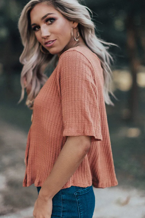 No Troubles Knit Top In Pumpkin