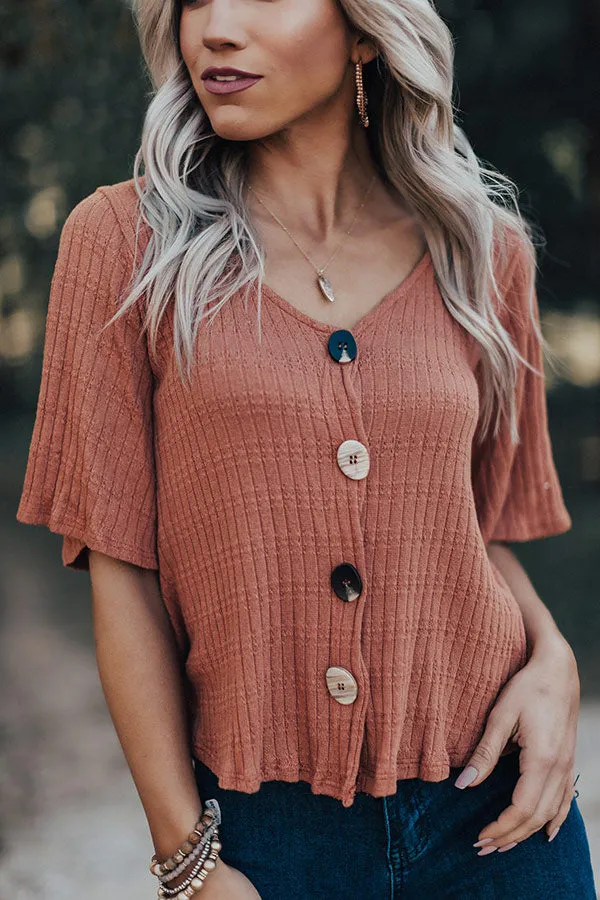 No Troubles Knit Top In Pumpkin