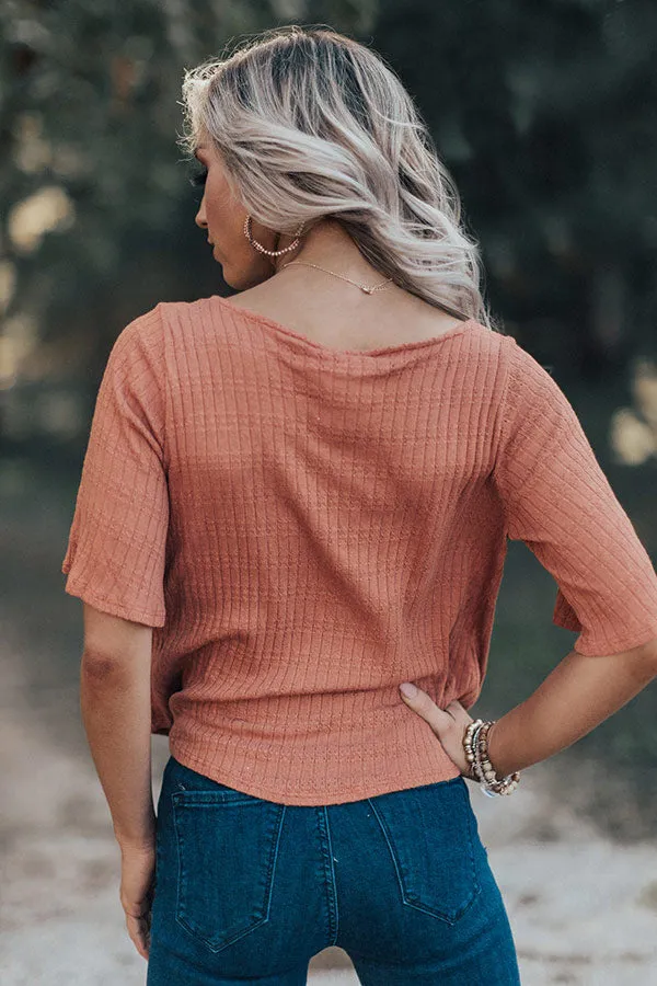 No Troubles Knit Top In Pumpkin