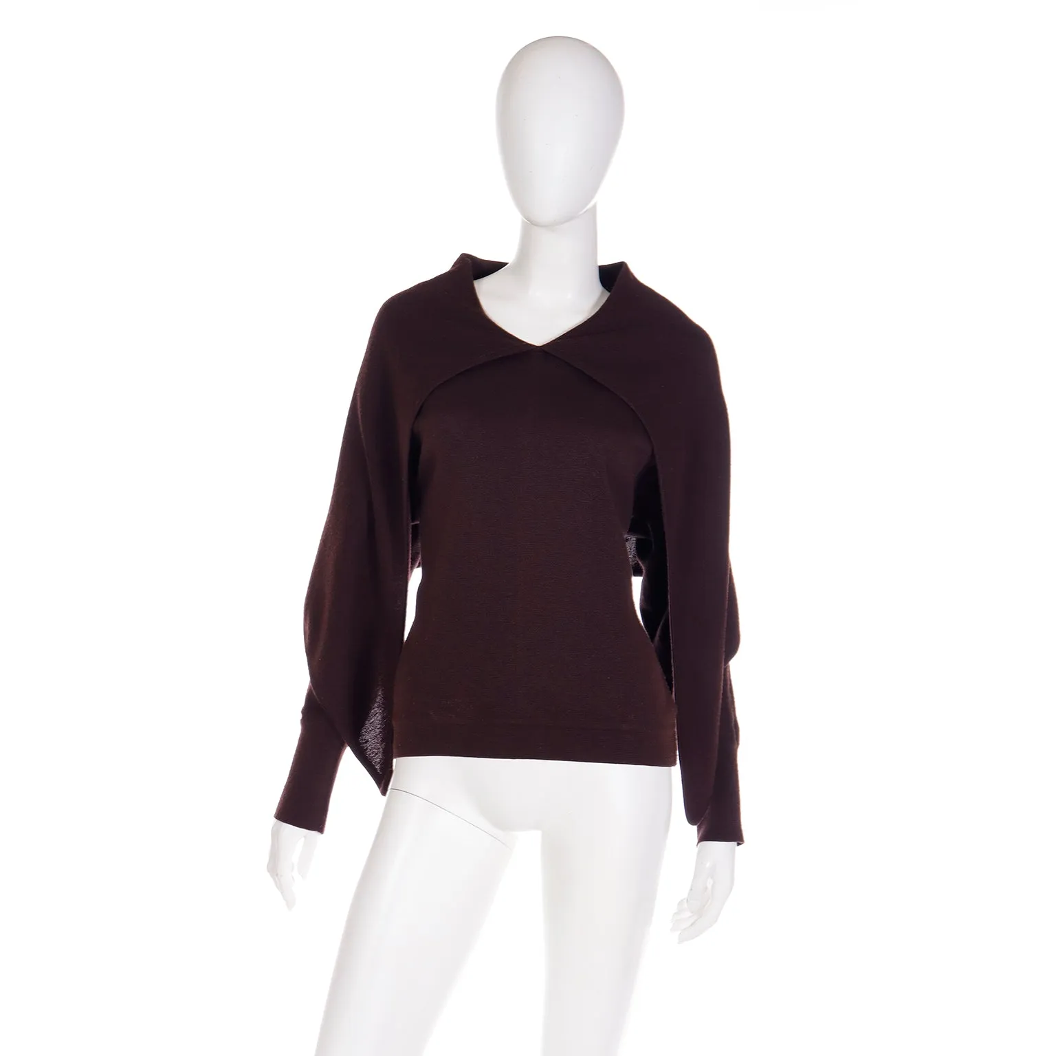 Oxblood Vintage Claude Montana Sweater Jumper w/ Shawl Wrap