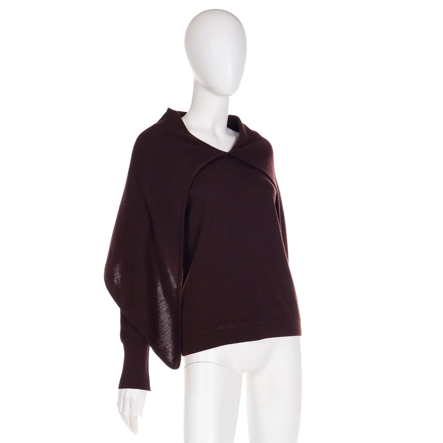 Oxblood Vintage Claude Montana Sweater Jumper w/ Shawl Wrap