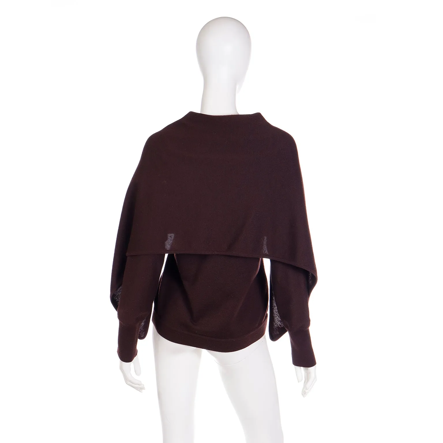 Oxblood Vintage Claude Montana Sweater Jumper w/ Shawl Wrap