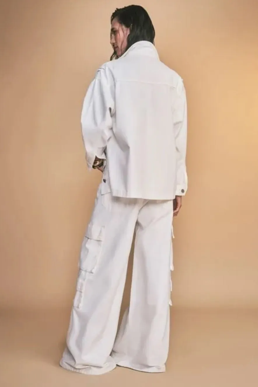 Parka Jacket an Cargo Pants Set Off White