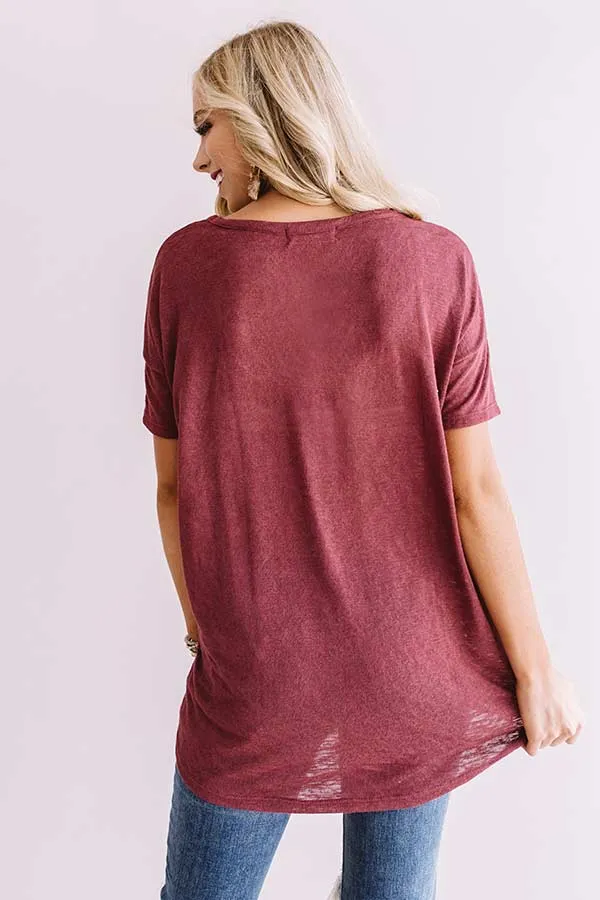 Proud Moment Shift Tee In Sangria