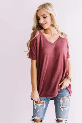 Proud Moment Shift Tee In Sangria
