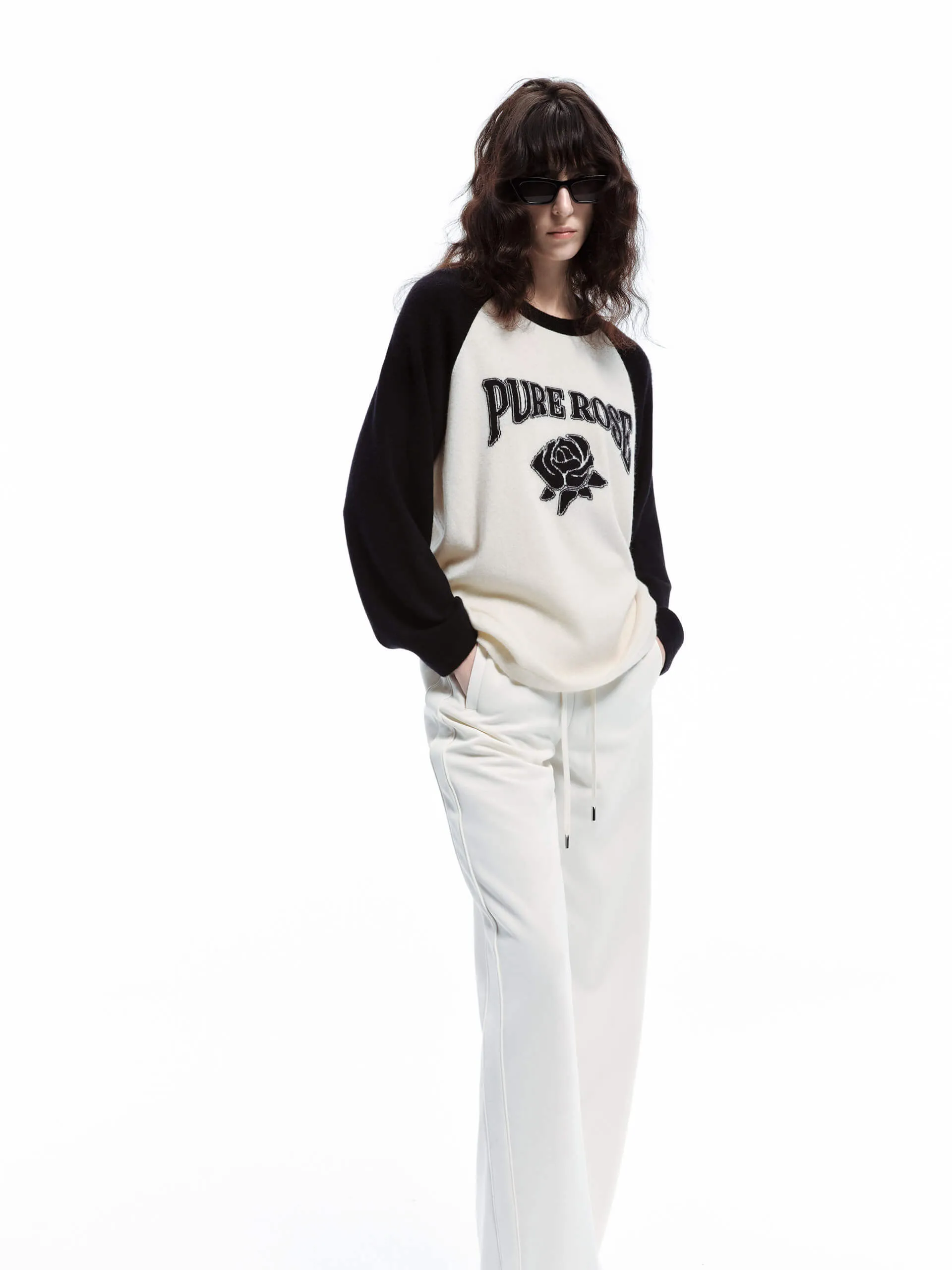 Rose Pattern Wool Sweater