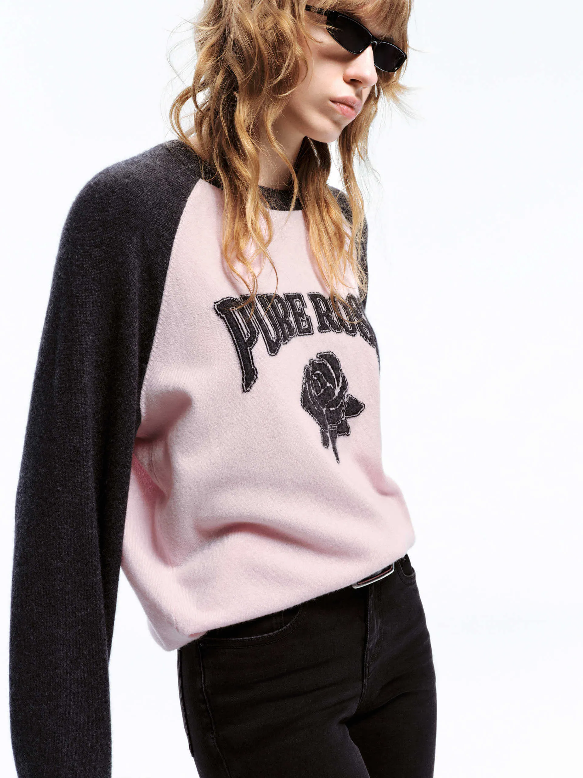 Rose Pattern Wool Sweater