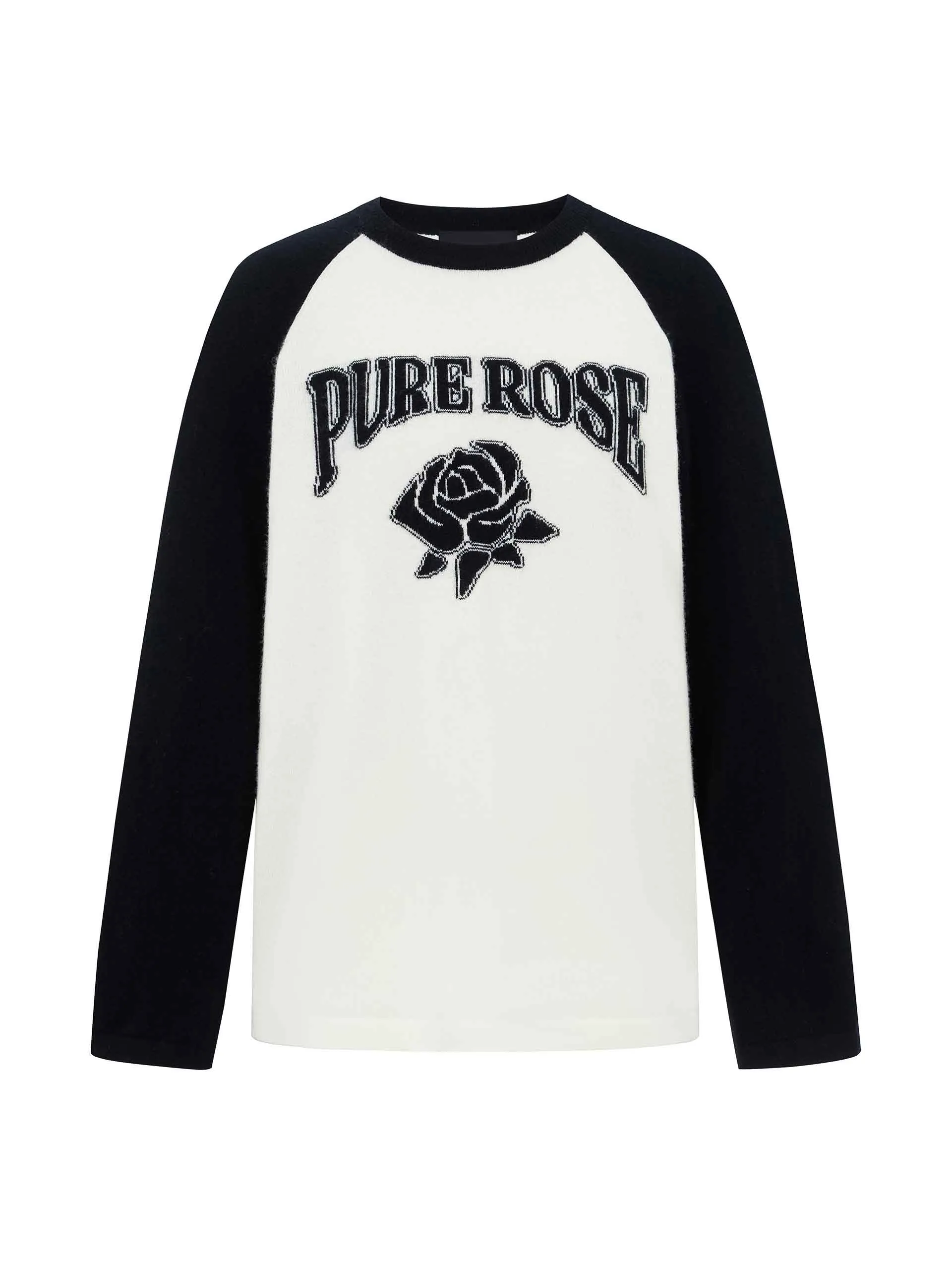 Rose Pattern Wool Sweater