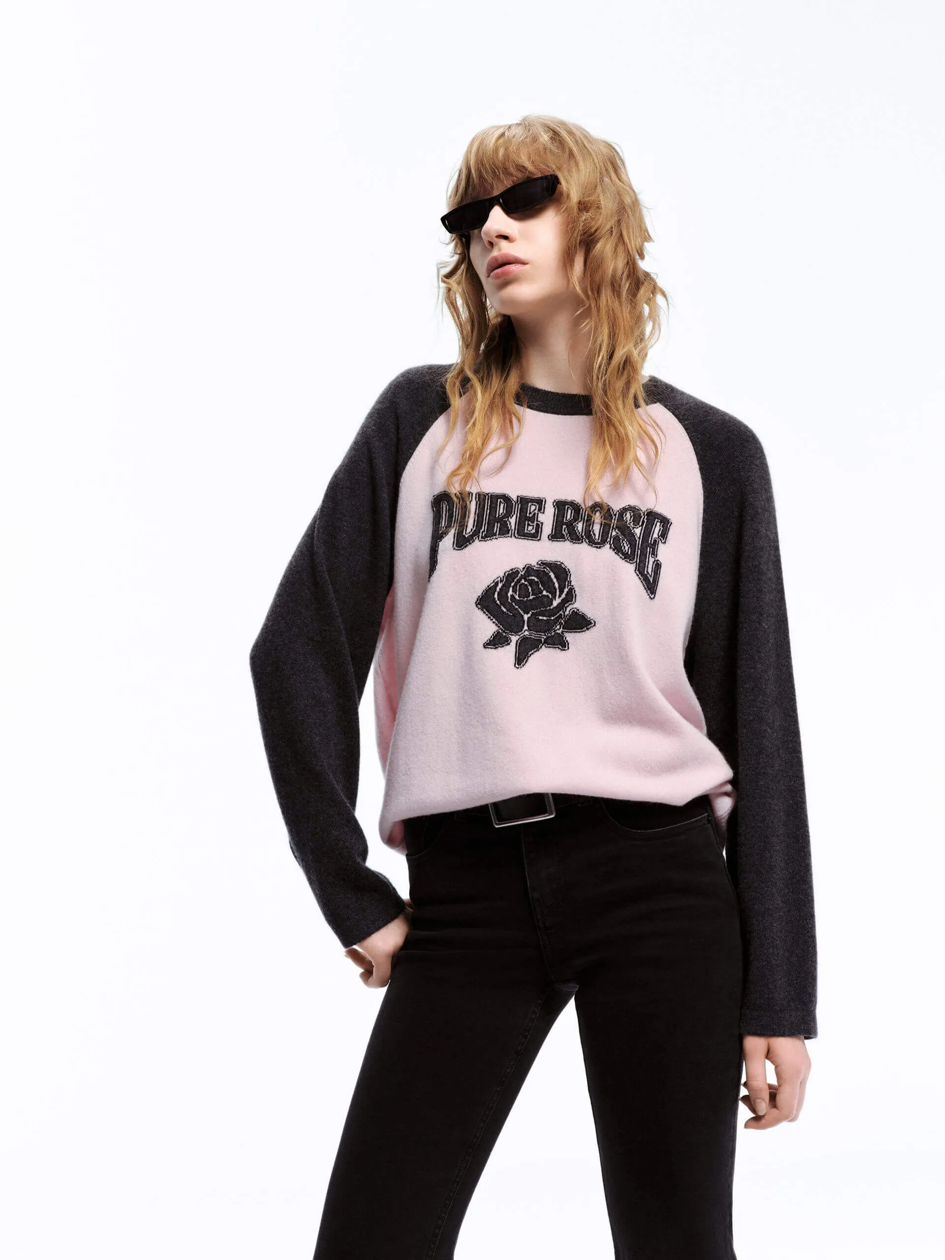 Rose Pattern Wool Sweater