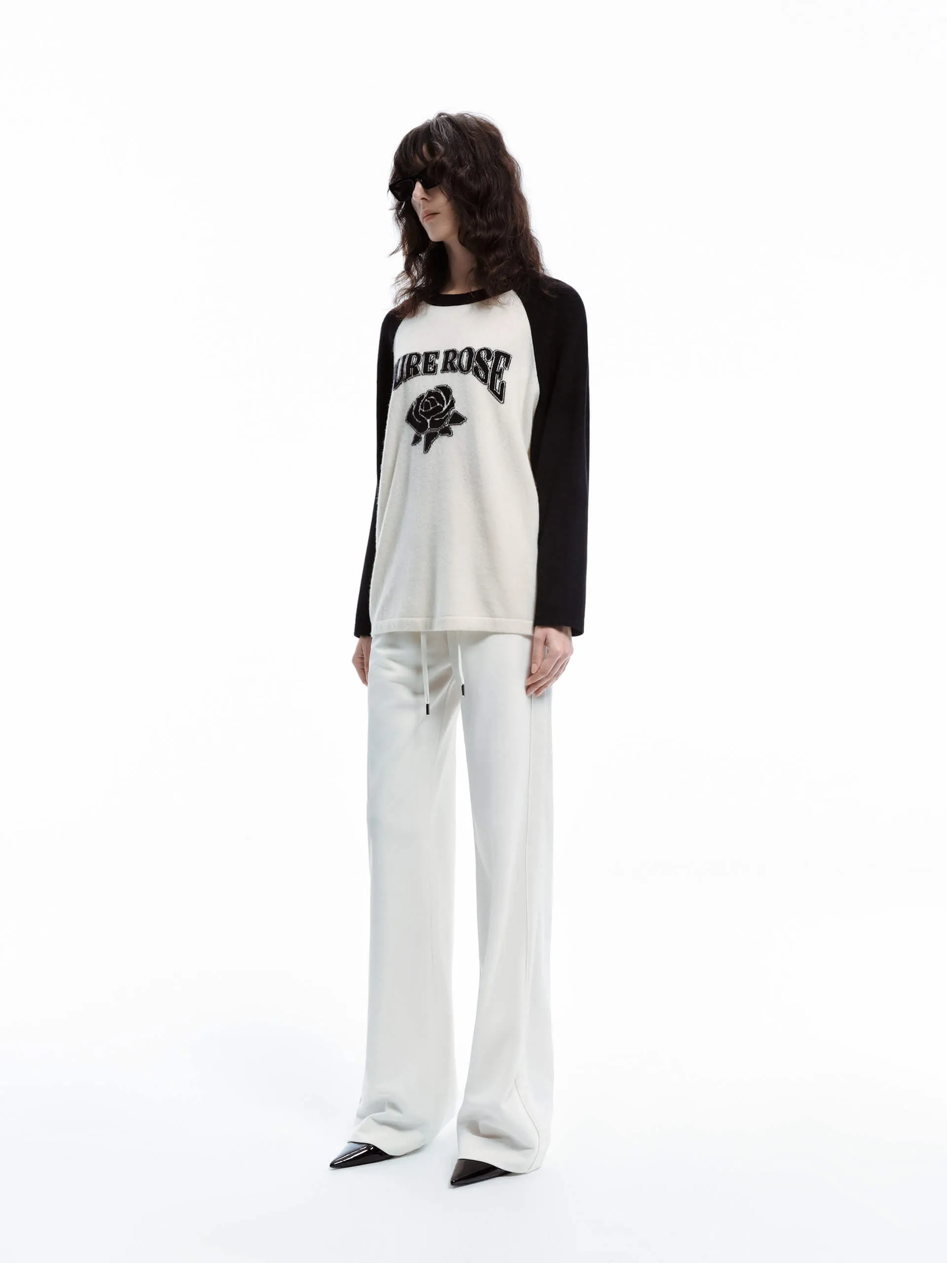 Rose Pattern Wool Sweater