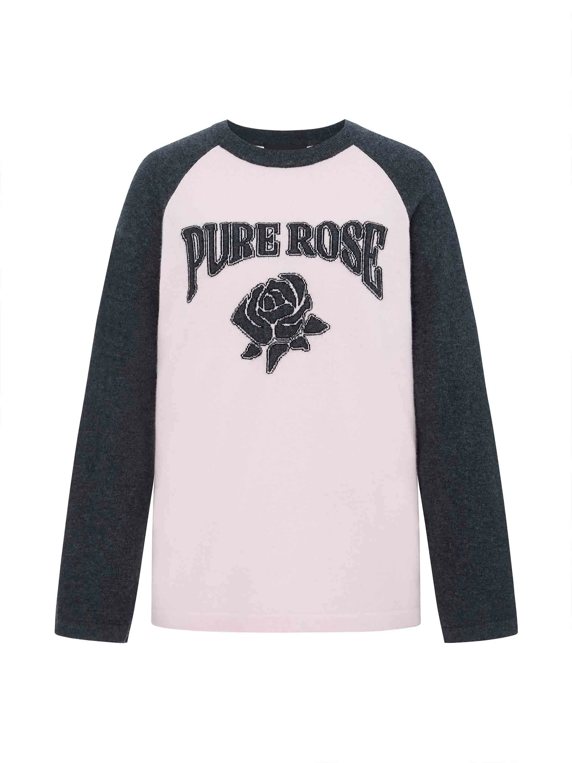 Rose Pattern Wool Sweater