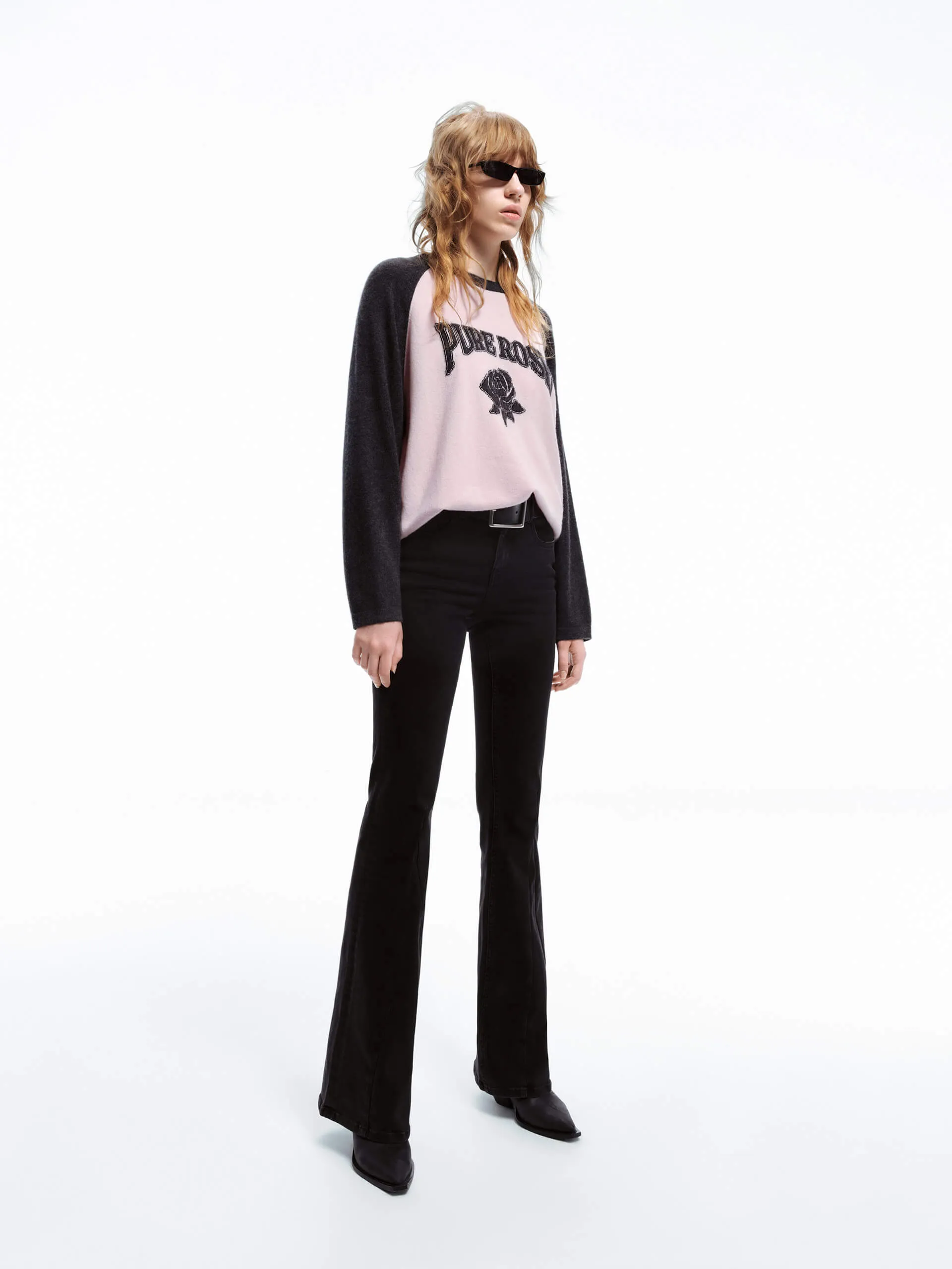 Rose Pattern Wool Sweater