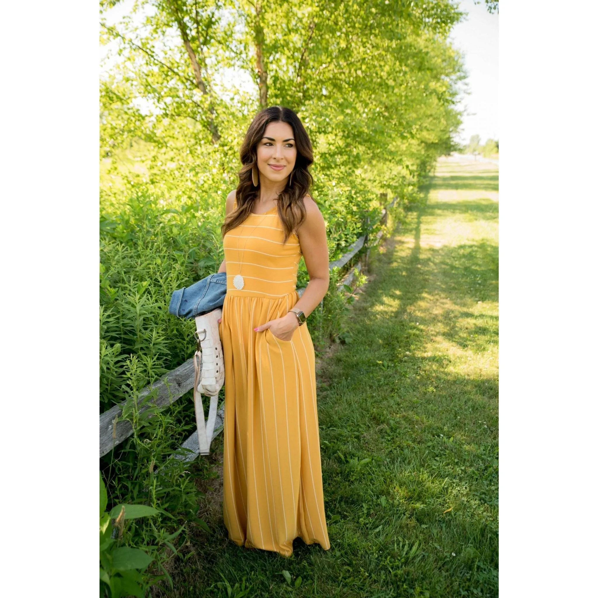 Striped Sleeveless Maxi