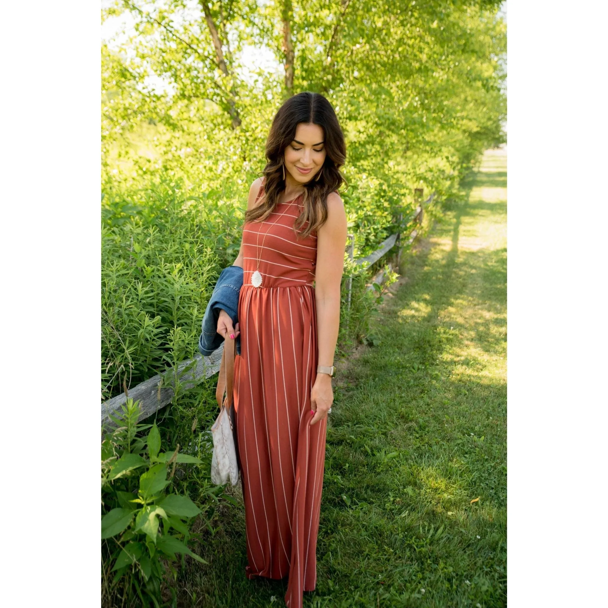 Striped Sleeveless Maxi