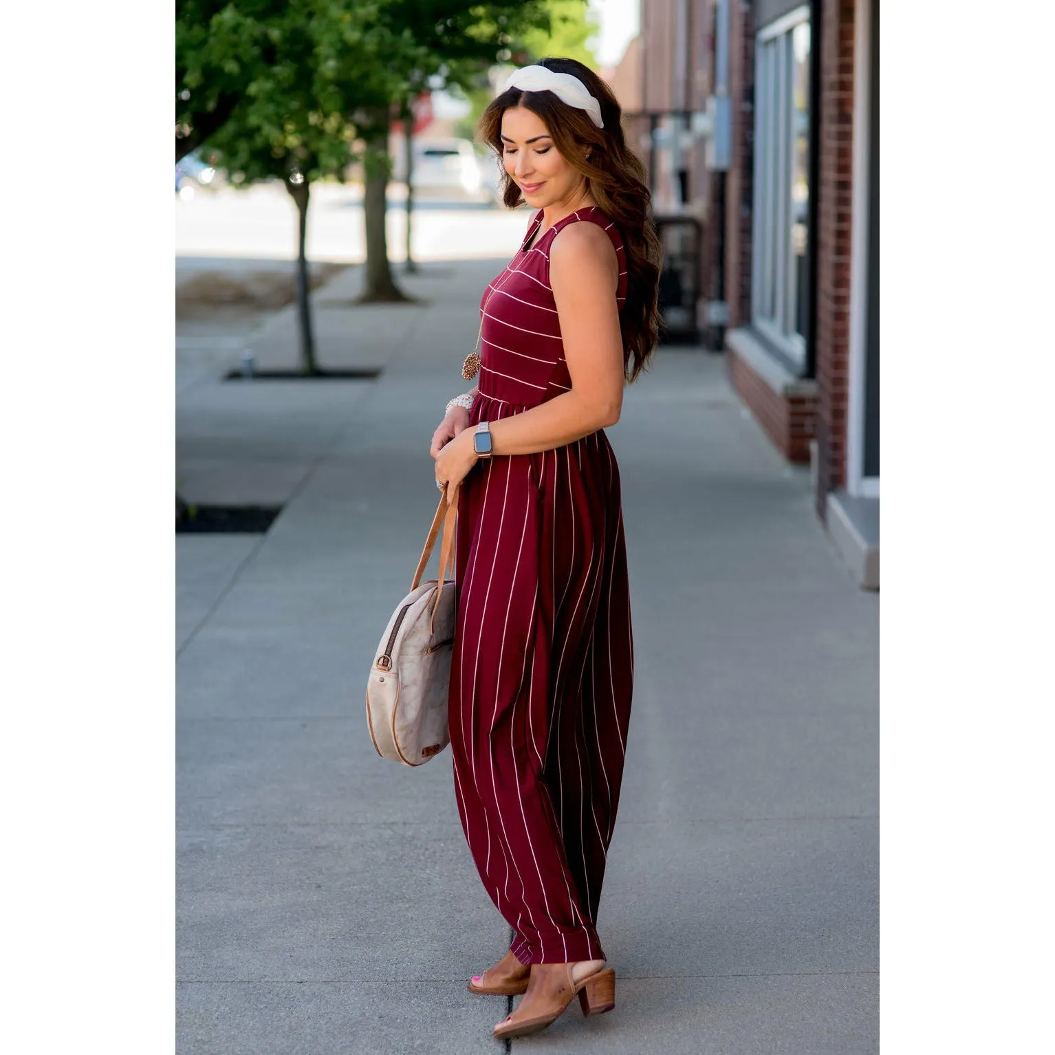 Striped Sleeveless Maxi