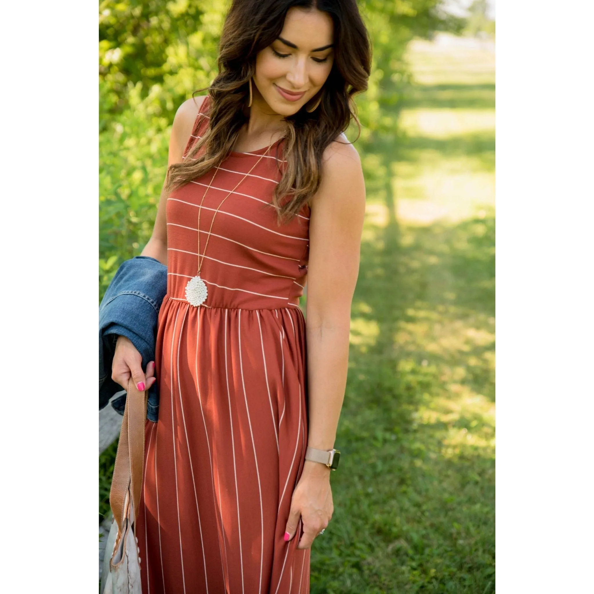 Striped Sleeveless Maxi