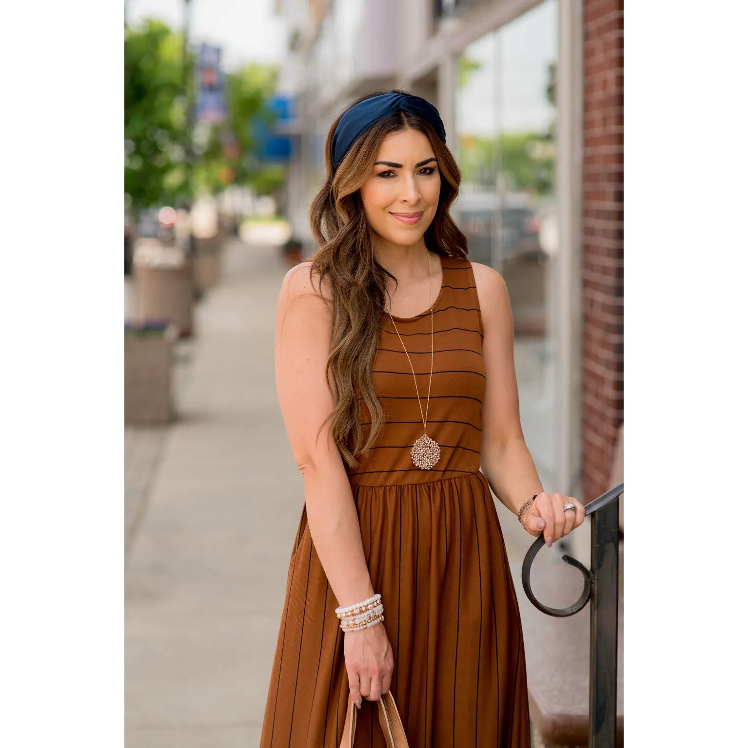 Striped Sleeveless Maxi