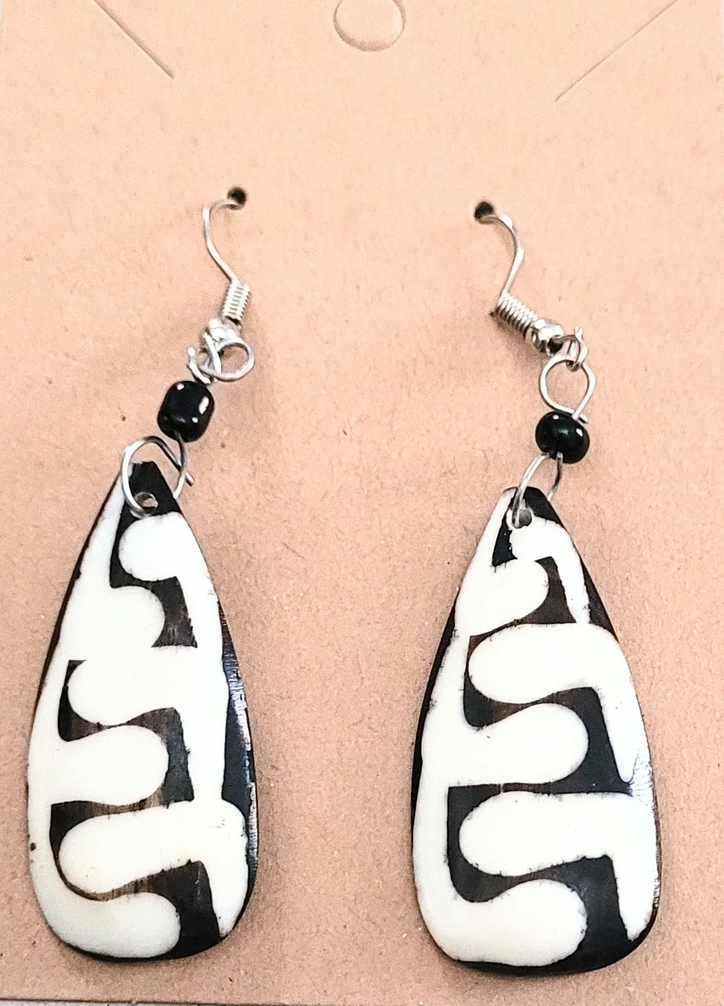 Tanzania Batik  dangle hook Earrings