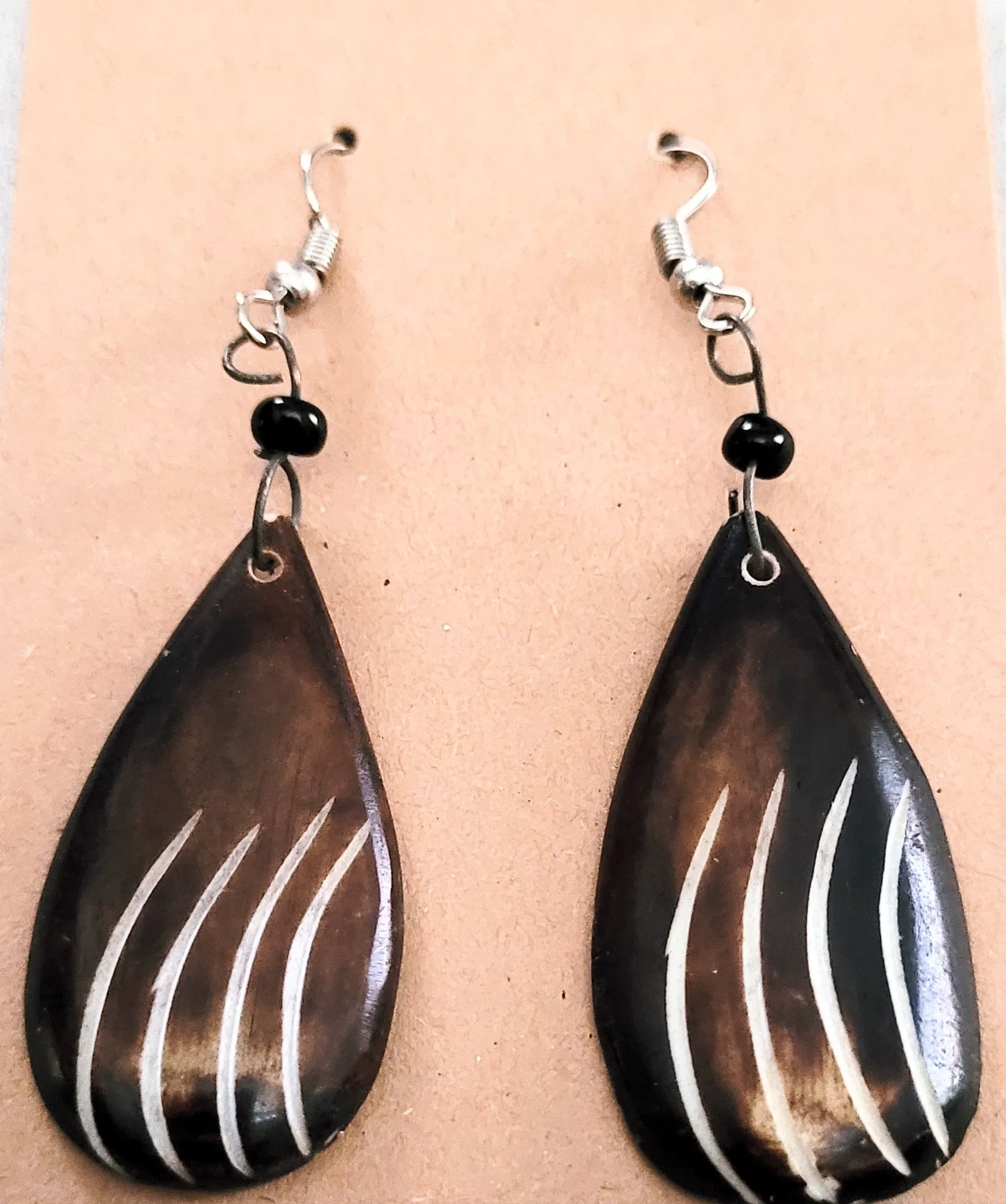 Tanzania Batik  dangle hook Earrings