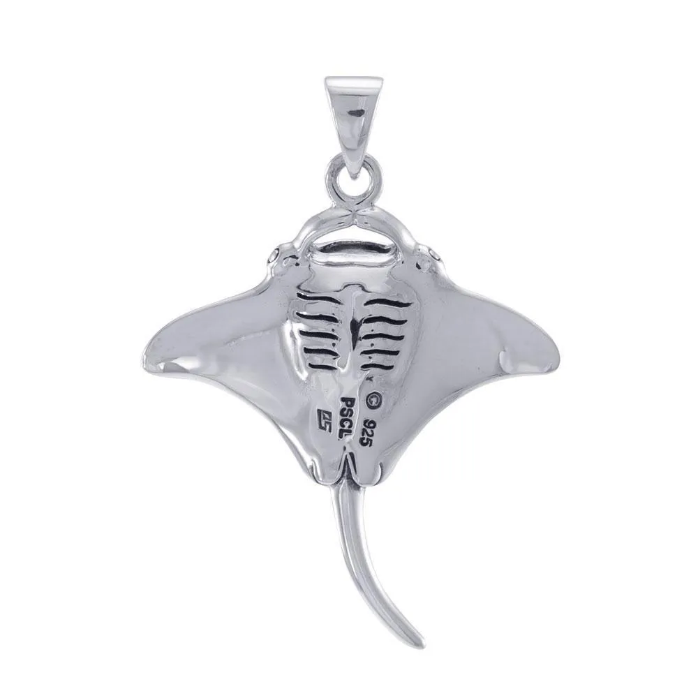 The World of the Magnificent Manta Ray ~ Sterling Silver Jewelry Pendant TPD4823