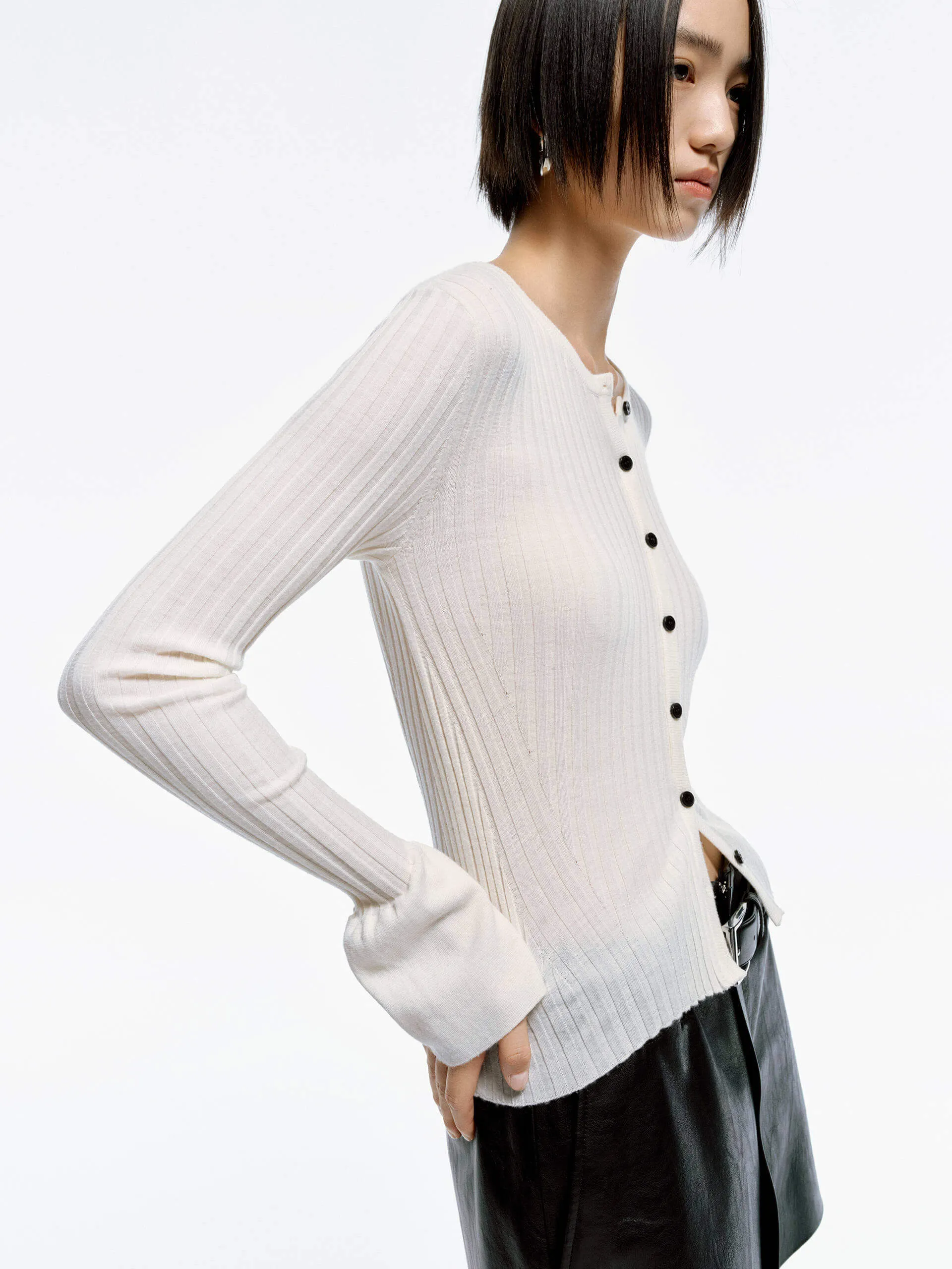 Trumpet Cuff Ribbed Sweater