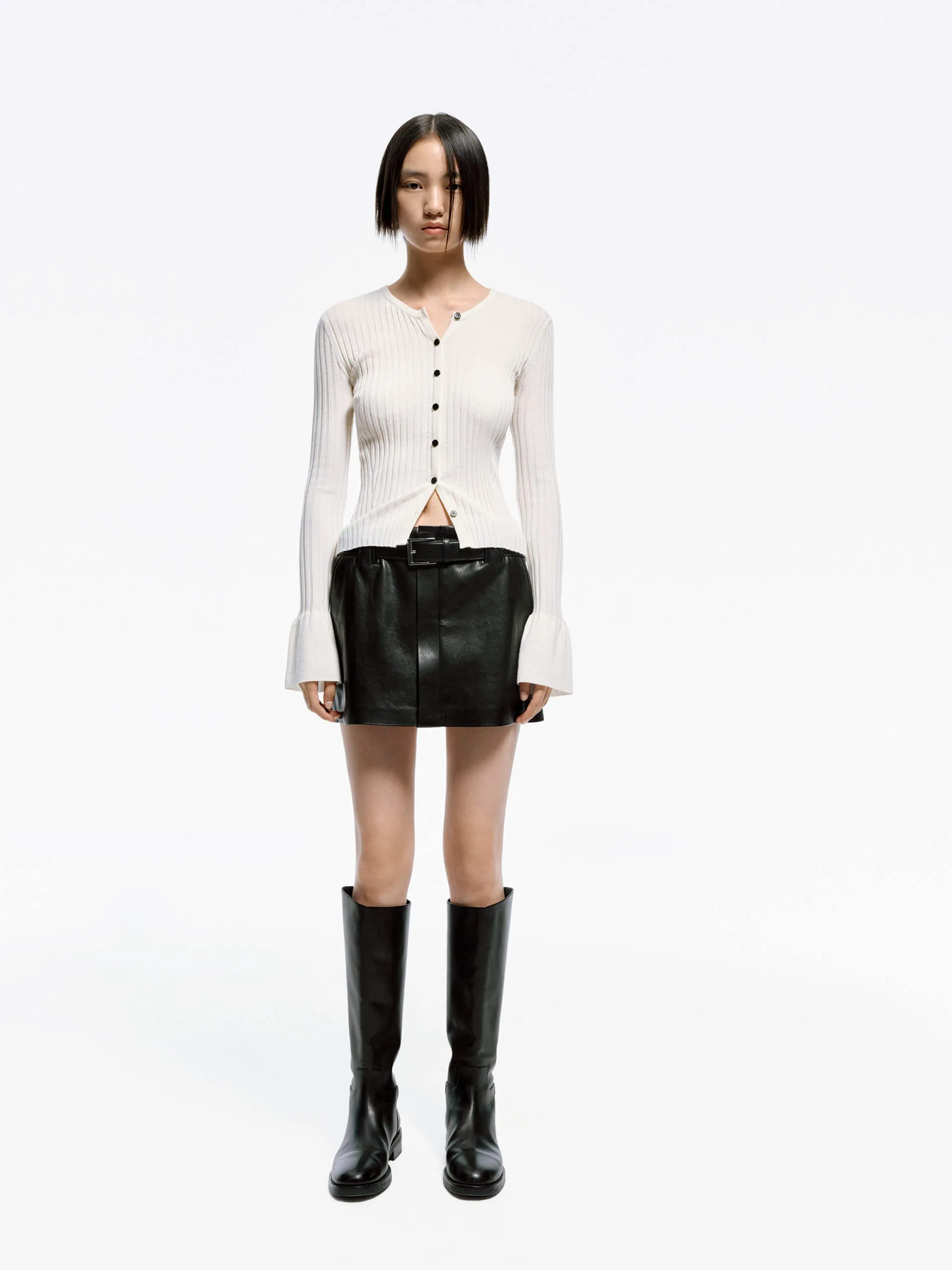 Trumpet Cuff Ribbed Sweater