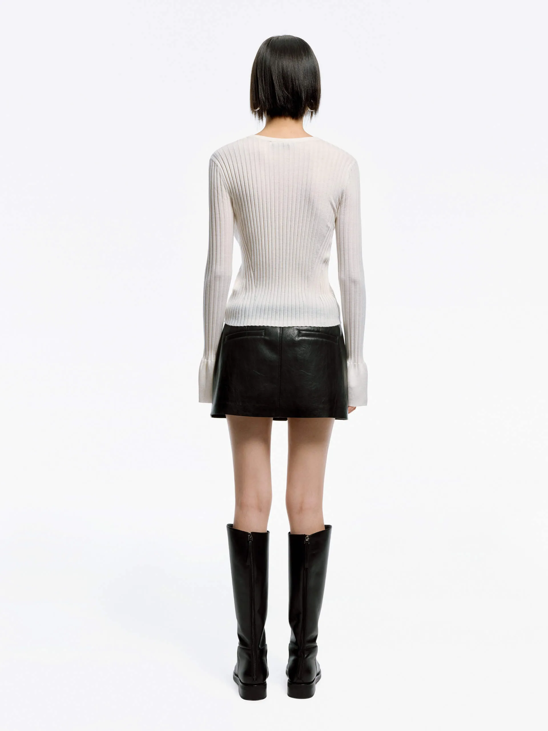 Trumpet Cuff Ribbed Sweater