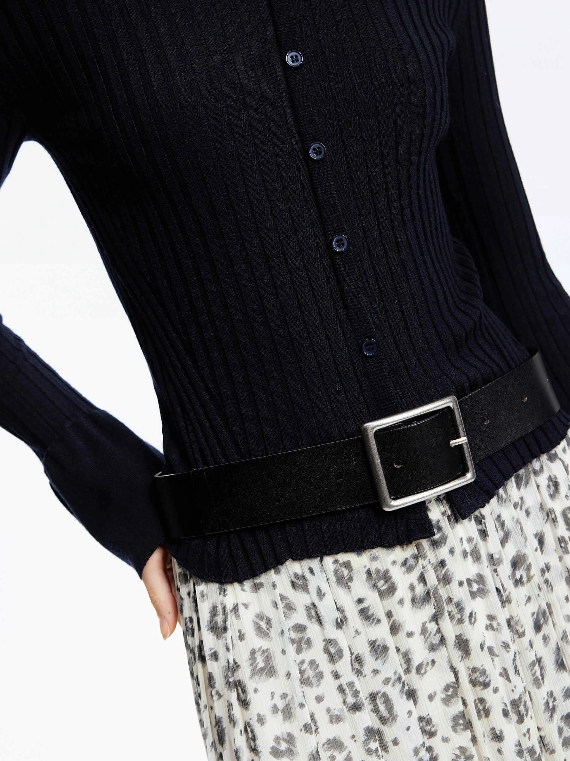 Trumpet Cuff Ribbed Sweater