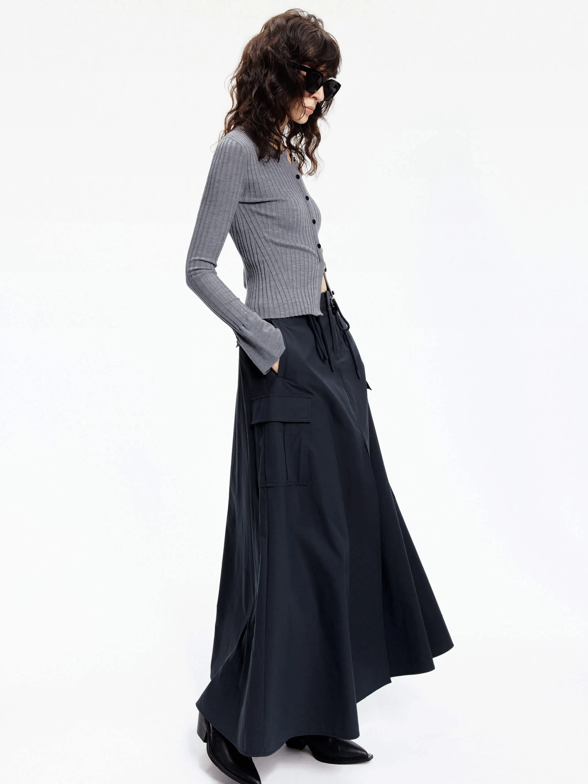 Trumpet Cuff Ribbed Sweater