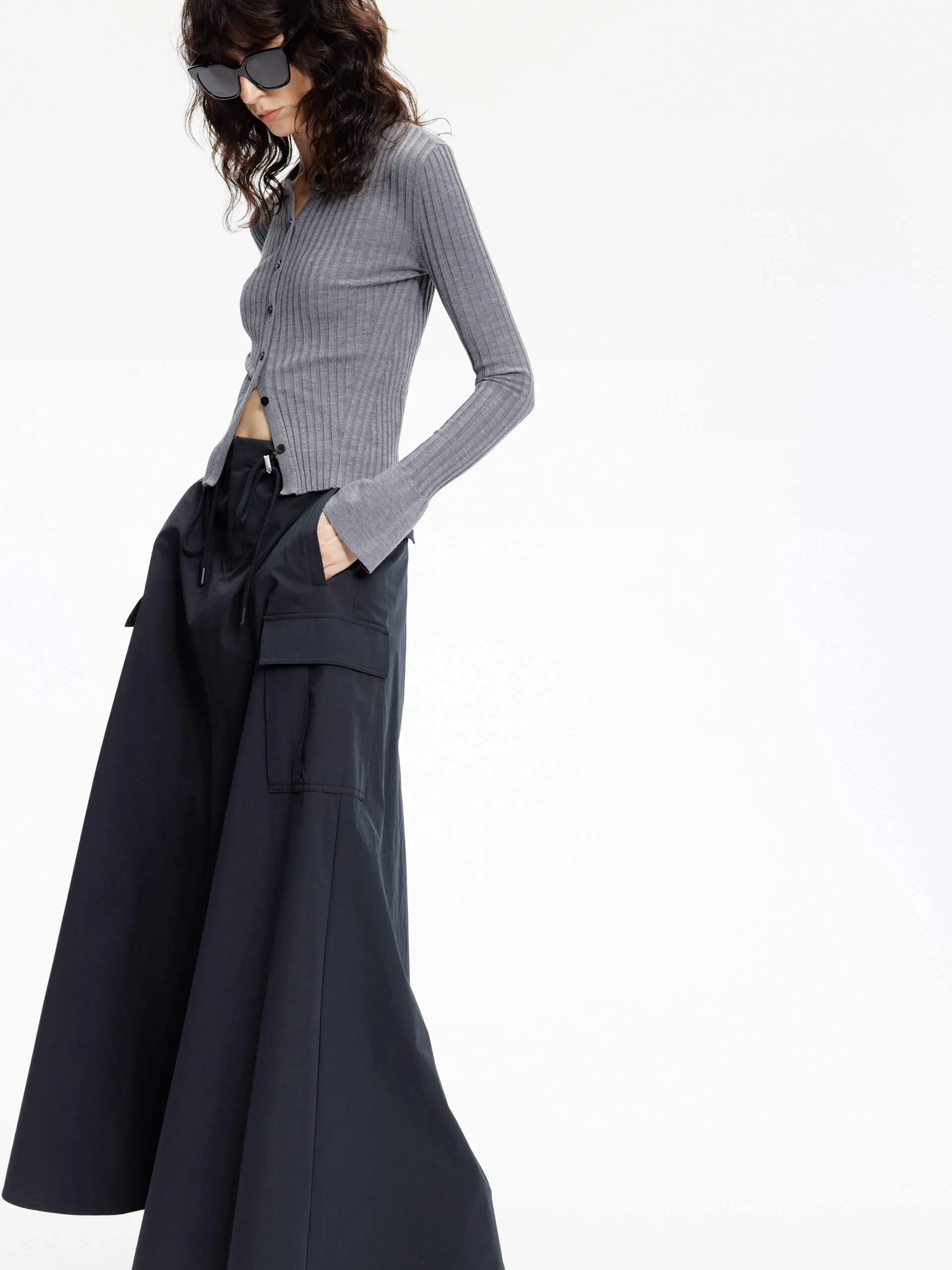 Trumpet Cuff Ribbed Sweater