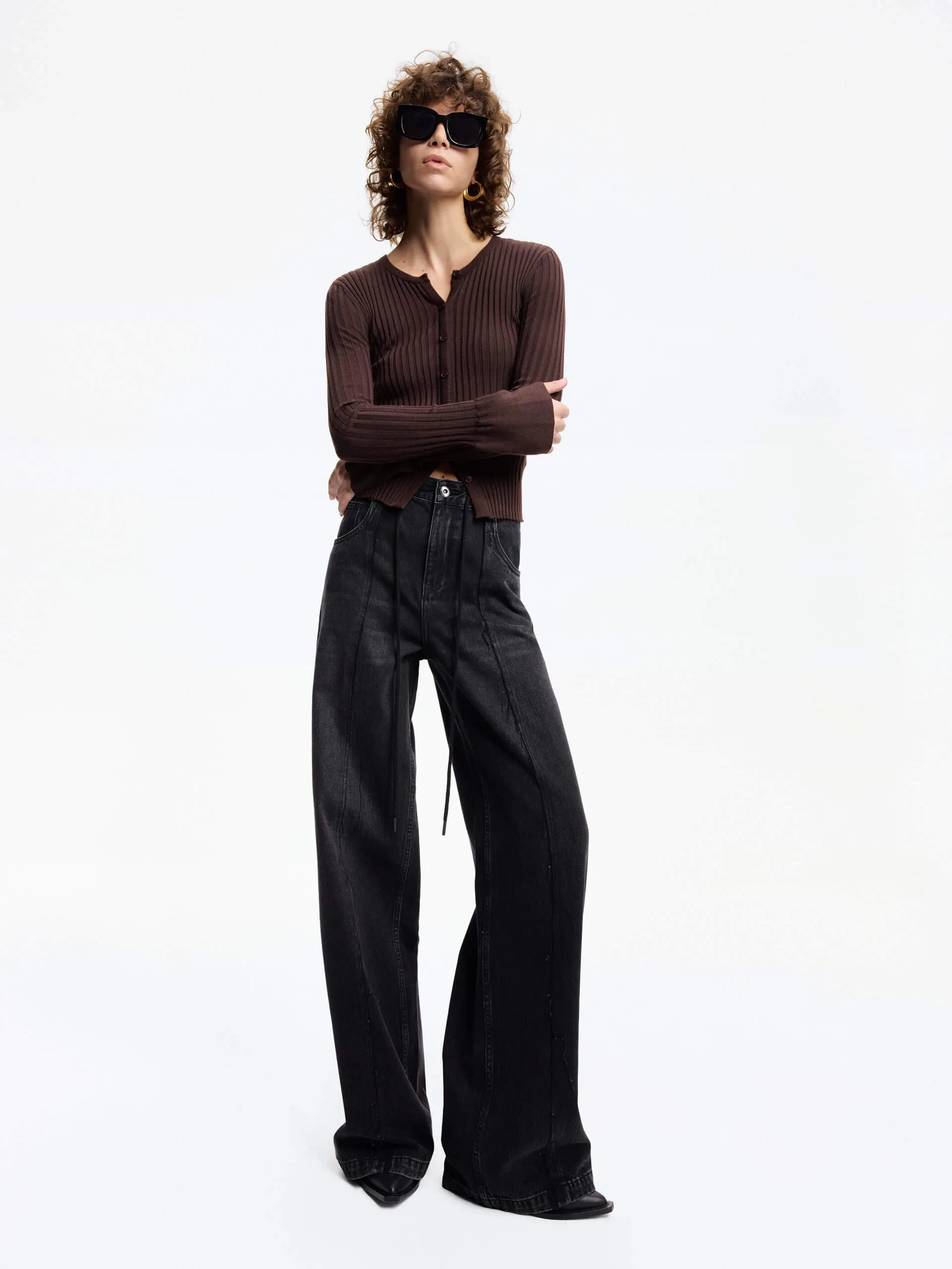 Trumpet Cuff Ribbed Sweater