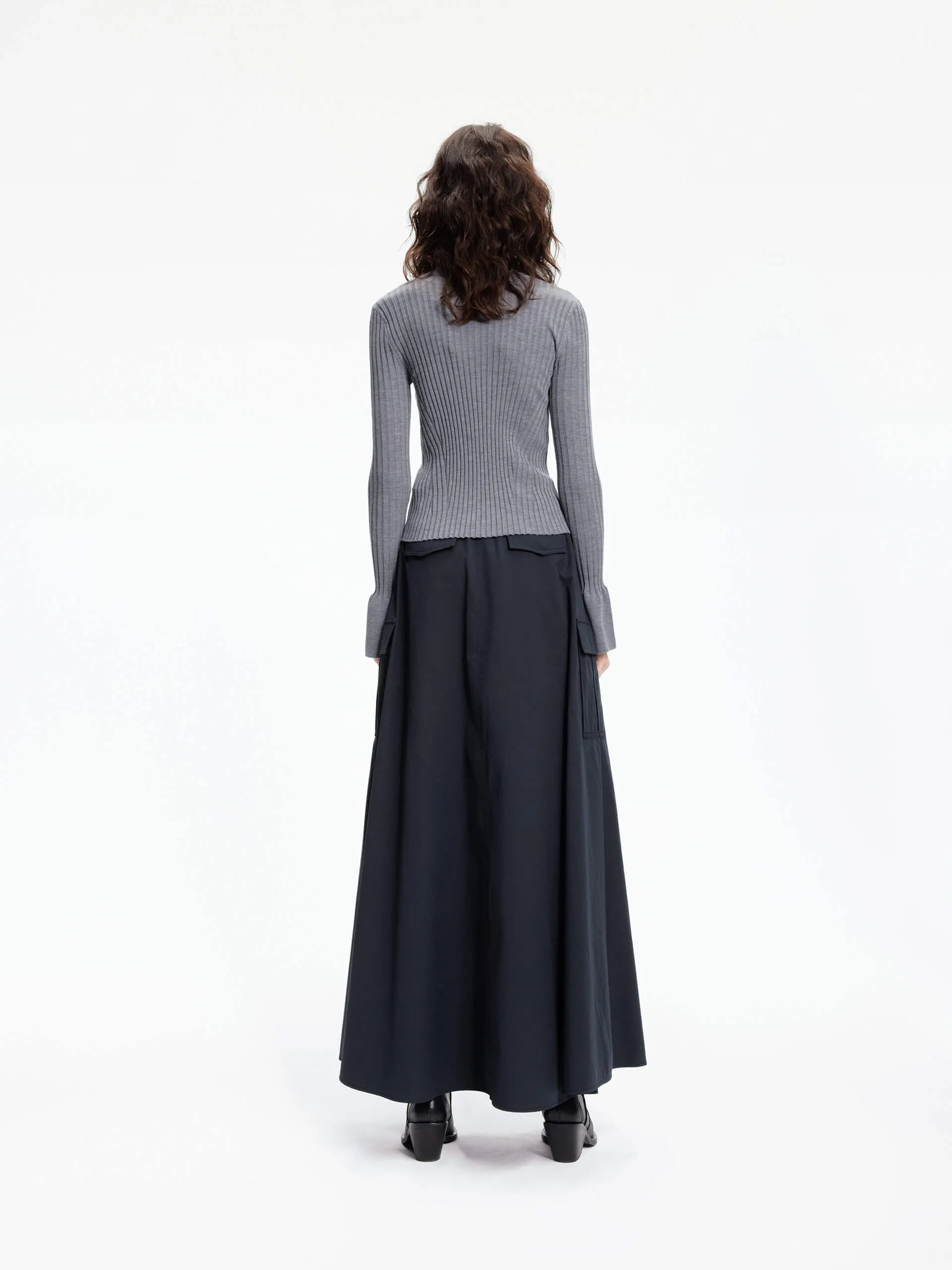 Trumpet Cuff Ribbed Sweater