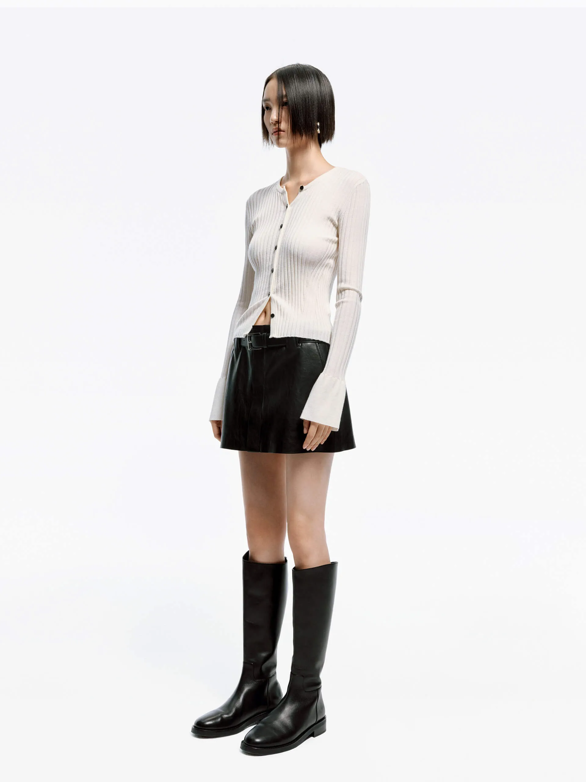 Trumpet Cuff Ribbed Sweater