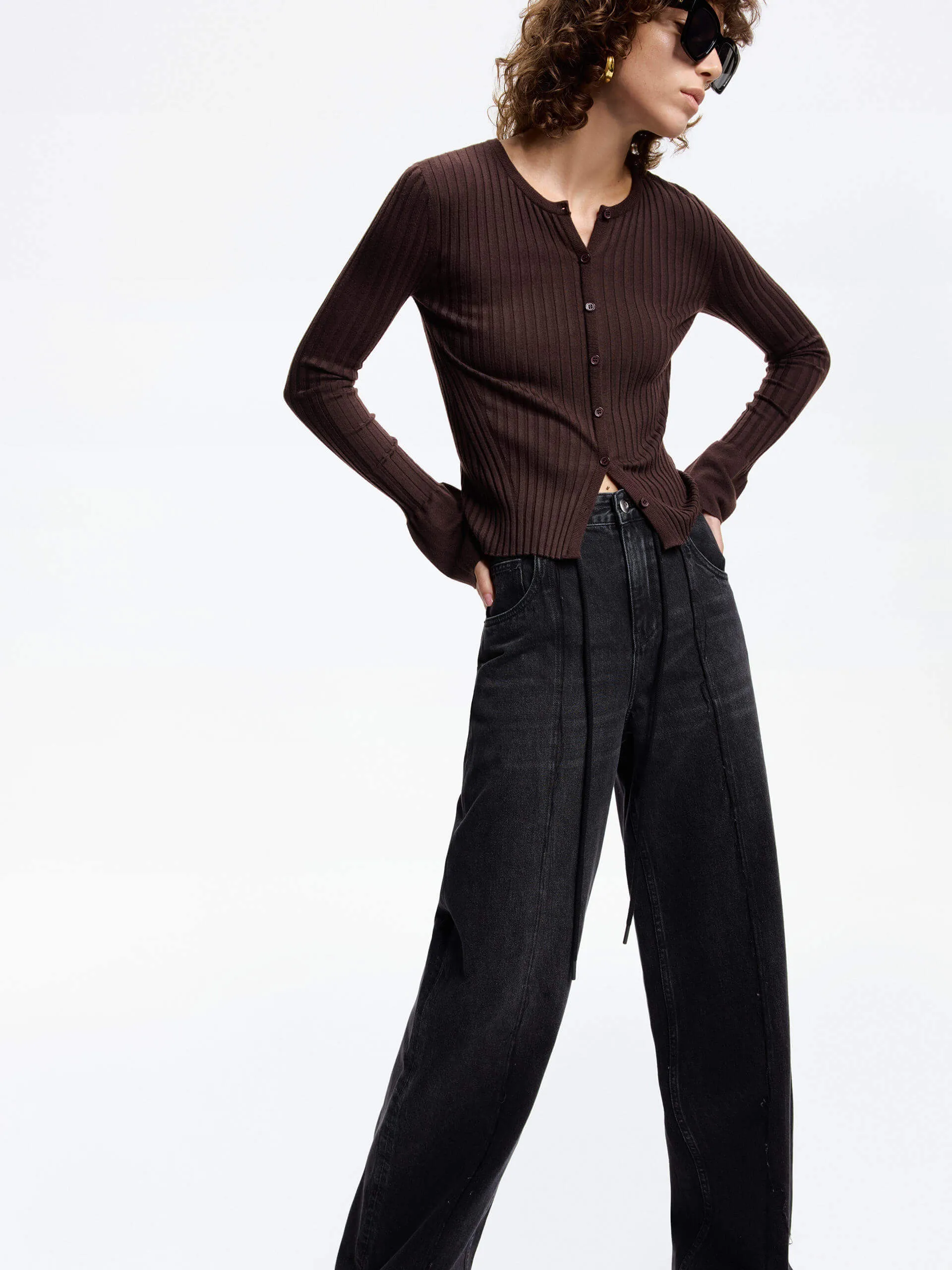 Trumpet Cuff Ribbed Sweater