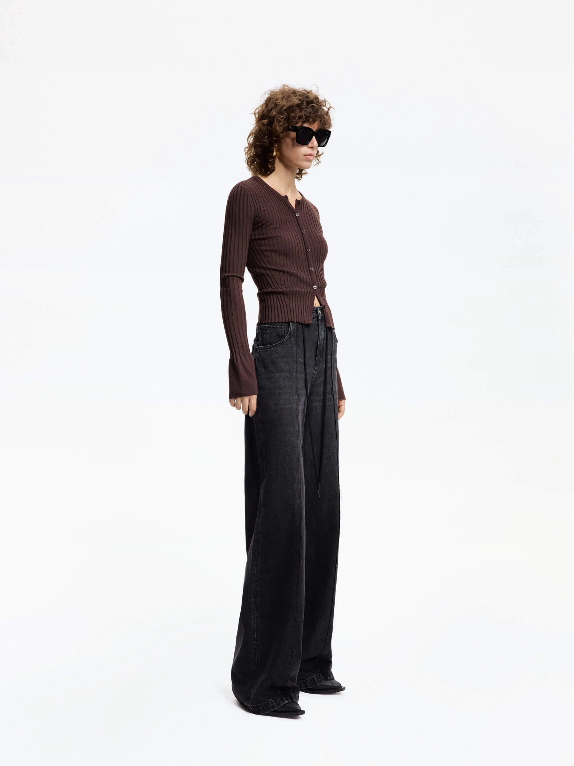 Trumpet Cuff Ribbed Sweater
