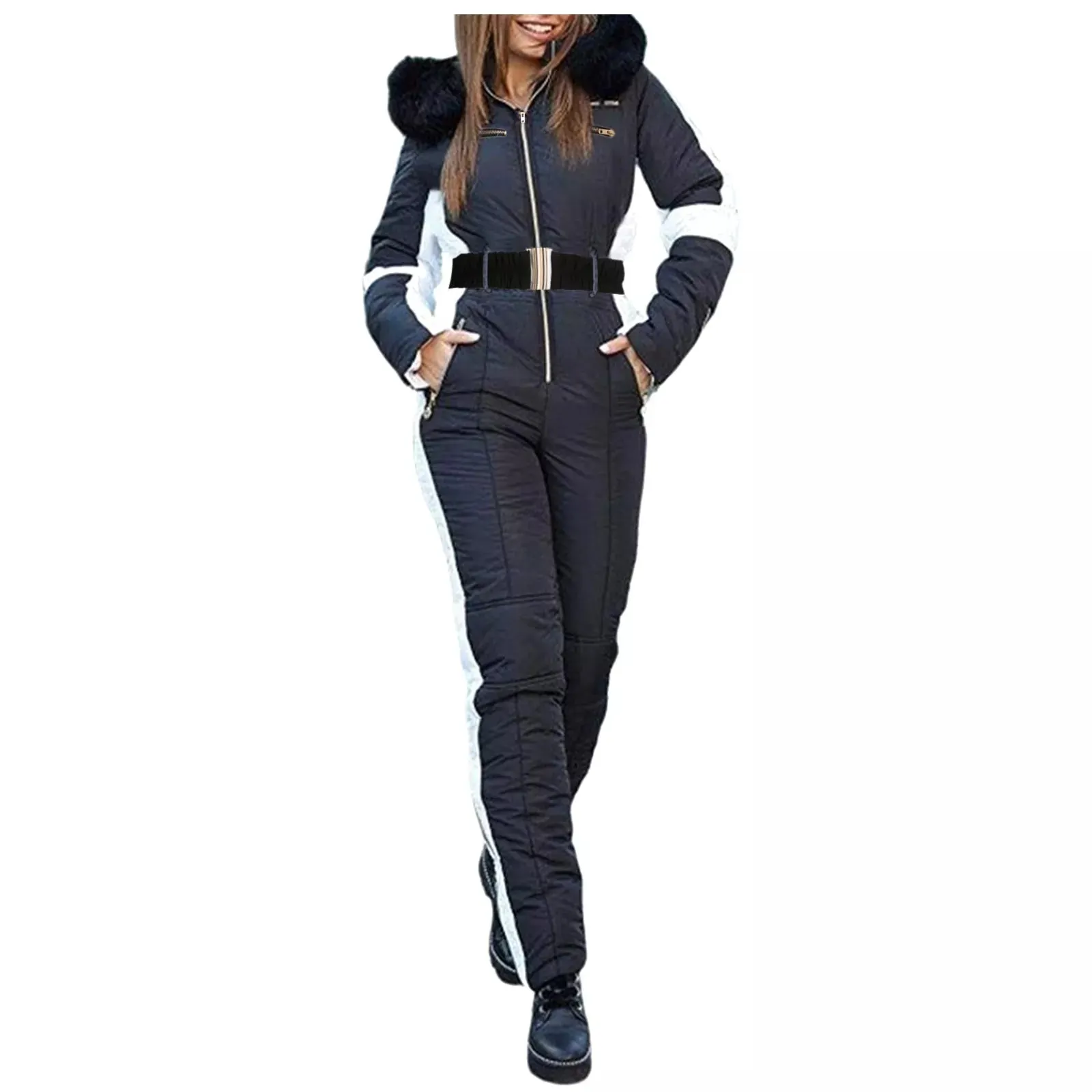 Winter Adventure Awaits Stay Warm and Stylish with Our Women's Hooded Ski Jumpsuit – Your Perfect Companion for Outdoor Sports