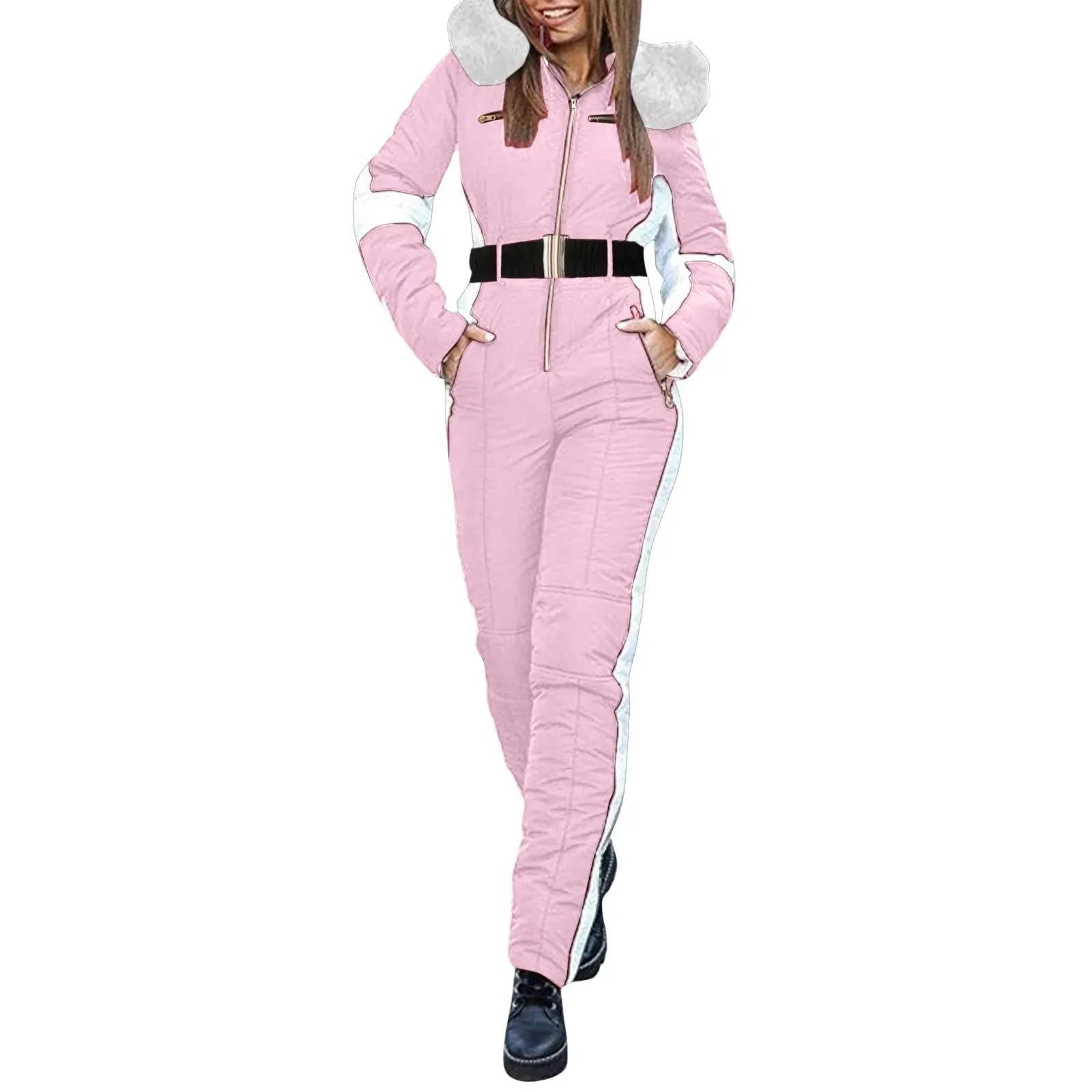 Winter Adventure Awaits Stay Warm and Stylish with Our Women's Hooded Ski Jumpsuit – Your Perfect Companion for Outdoor Sports