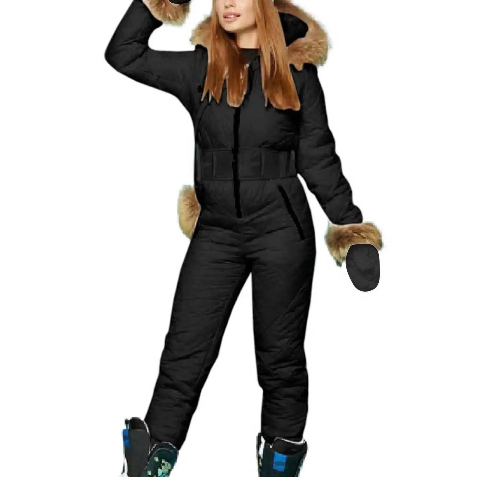 Winter Adventure Awaits Stay Warm and Stylish with Our Women's Hooded Ski Jumpsuit – Your Perfect Companion for Outdoor Sports
