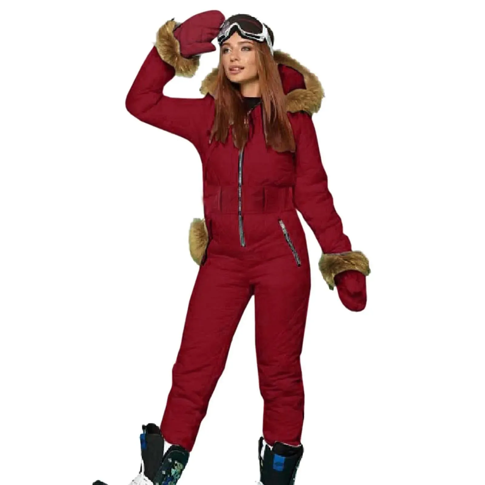 Winter Adventure Awaits Stay Warm and Stylish with Our Women's Hooded Ski Jumpsuit – Your Perfect Companion for Outdoor Sports