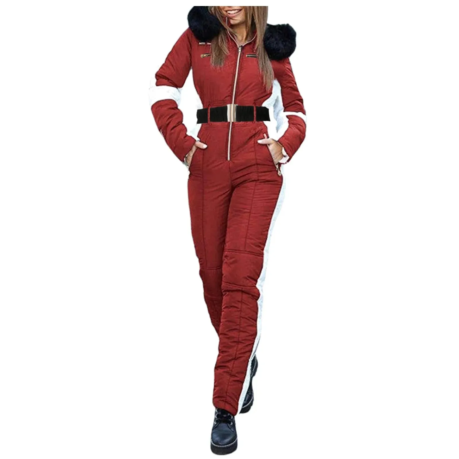 Winter Adventure Awaits Stay Warm and Stylish with Our Women's Hooded Ski Jumpsuit – Your Perfect Companion for Outdoor Sports