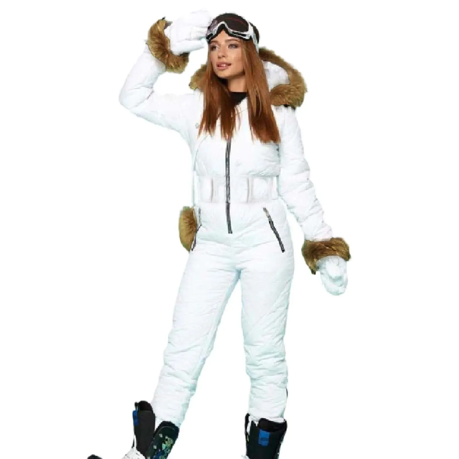Winter Adventure Awaits Stay Warm and Stylish with Our Women's Hooded Ski Jumpsuit – Your Perfect Companion for Outdoor Sports