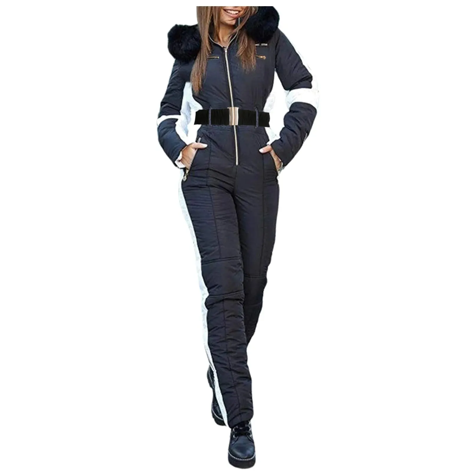 Winter Adventure Awaits Stay Warm and Stylish with Our Women's Hooded Ski Jumpsuit – Your Perfect Companion for Outdoor Sports