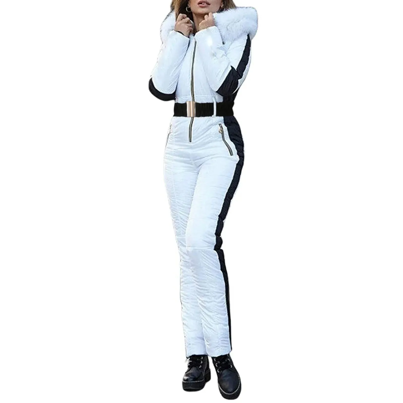 Winter Adventure Awaits Stay Warm and Stylish with Our Women's Hooded Ski Jumpsuit – Your Perfect Companion for Outdoor Sports